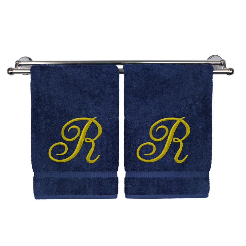 Super Plush Washcloth, Navy/Gold, R