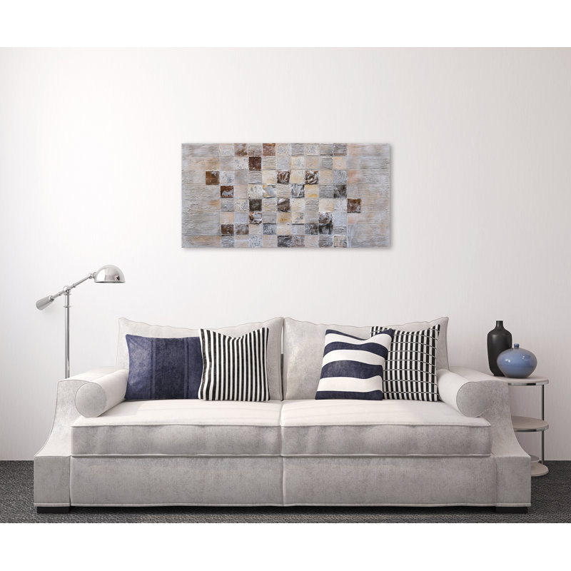 Carré abstrait - peinture sur toile tendue