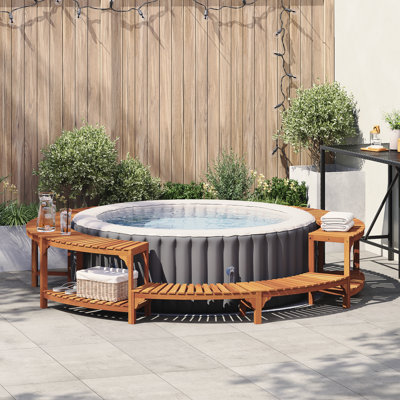 Vidaxl Hot Tub Surrounds Brown Diameter 275 Cm