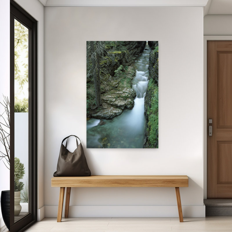 Vue en plongée d'une cascade, Mont Timpanogos, Montagnes Wasatch, Utah, États-Unis, paysage contemporain abstrait, art