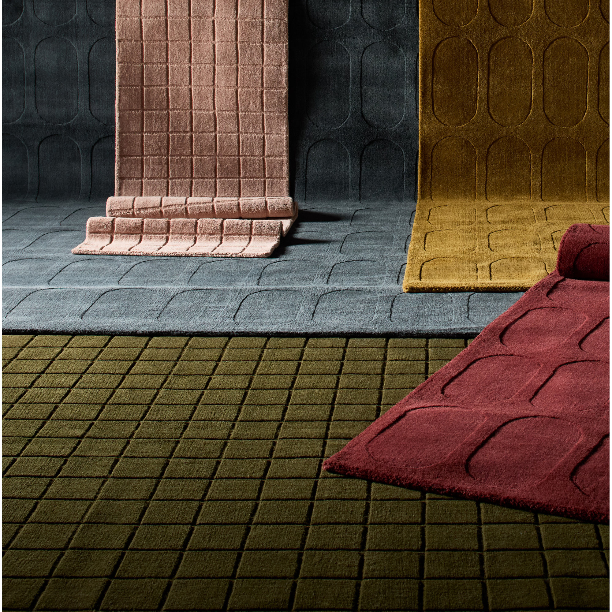  Contour Hand Loomed Wool Geometric Blush Area Rug, Runner 2'3" x 8'