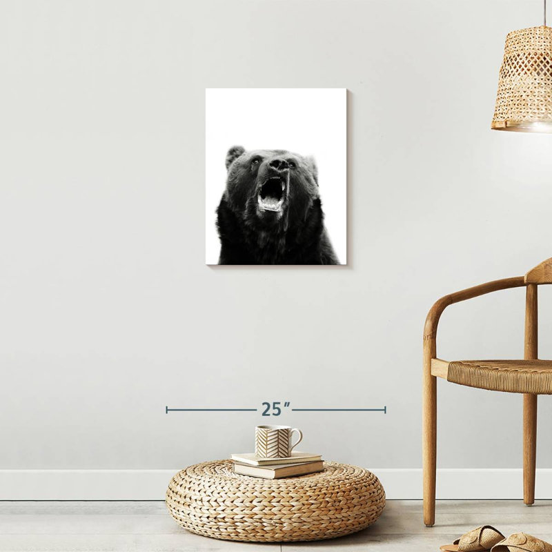 «Snarling Grizzly Bear» sur toile, H 16 po x l 20 po x P 1,25 po