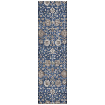 Selma Blue Washable Indoor-Outdoor Rug - 