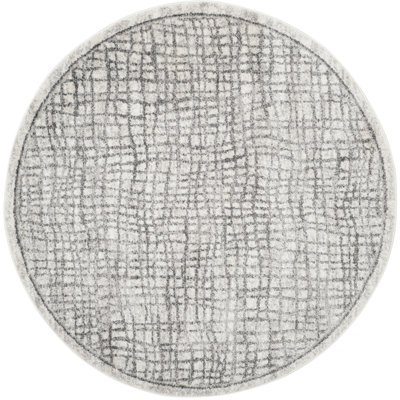 Bethlyn Geometric Ivory/Silver Area Rug