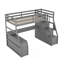 Lit mezzanine simple avec 7 tiroirs, 2 tablettes et bureau - Gris-1263902951