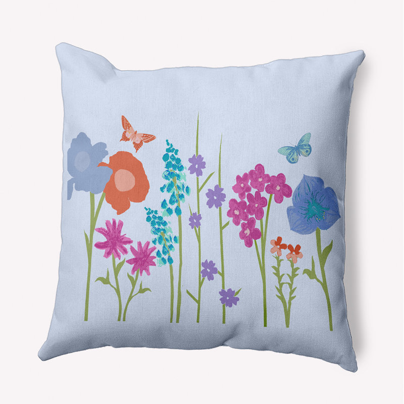 Coussin floral réversible Flower Power, H 16 po x l 16 po, Peri Floral