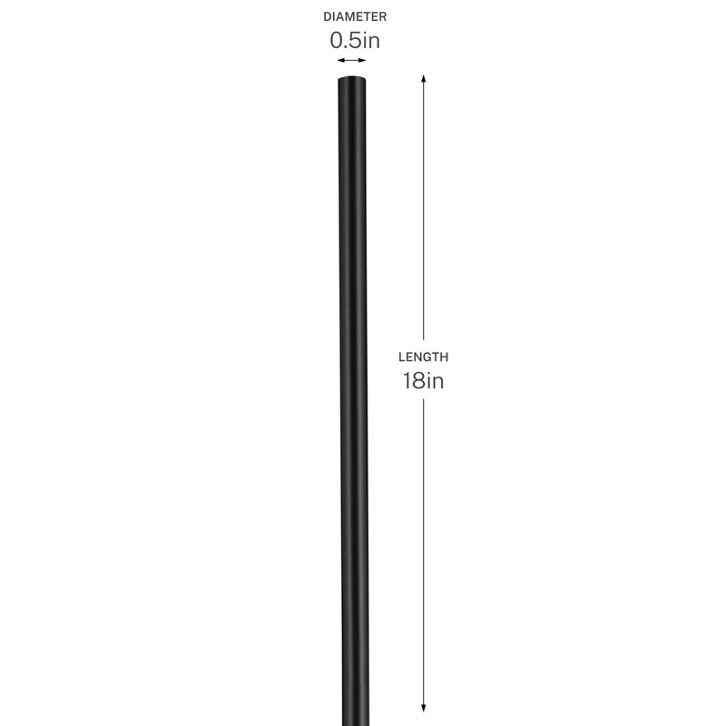 18" Accessory Stem in Black, 18", Black