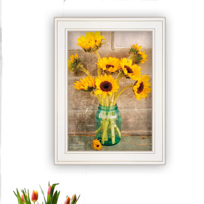 Country Country Sunflowers I par Anthony Smith - reproduction d'art sur papier encadrée