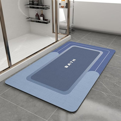 Tapis de bain-Tapis de salle de bain Tapis antidérapant super absorbant antitaches à séchage rapide Tapis de bain mince-Tapis de bain pour salle de bain Plancher de salle de bain-Tapis de bain Easy Care-17 po x 27 po