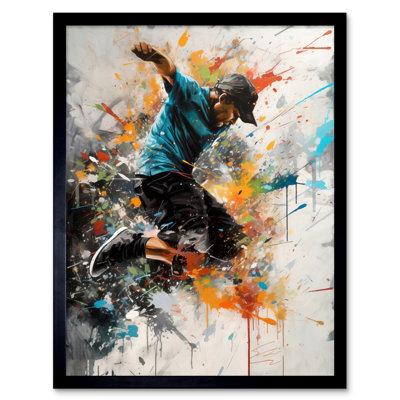 Asharri Parkour Jump Urban Sport Splat Action Shot - Single Picture Frame Print