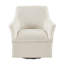 Fauteuil pivotant à 360° - Revêtement crème, structure en bois massif, charge maximale de 136 kg, pivotant, coussin intégré, aucun assemblage requis.