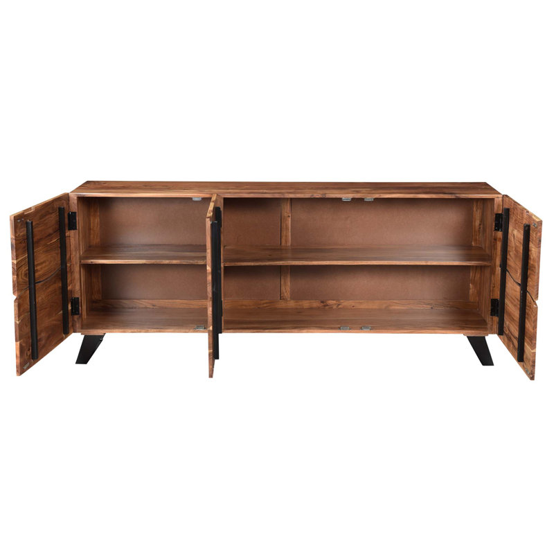 Morrell 71'' Solid Wood Sideboard, Black/Brown