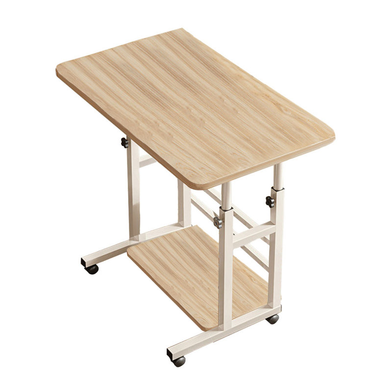 60cm Wide Adjustable Solid Wood Computer Desk, Brown