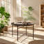 Table basse HOMCOM en métal à plateau floral martelé, 61 cm L x 61 cm P x 40 cm H