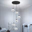 6 lustres ajustables modernes en cristal