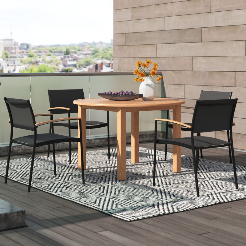 Alyisa 4 - Person Patio Dining Set with Round Table