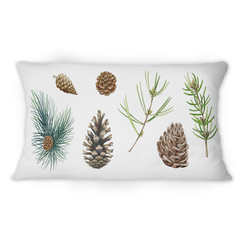 Ensemble de coussins en pin 12 po x 20 po Pine Branch Cone