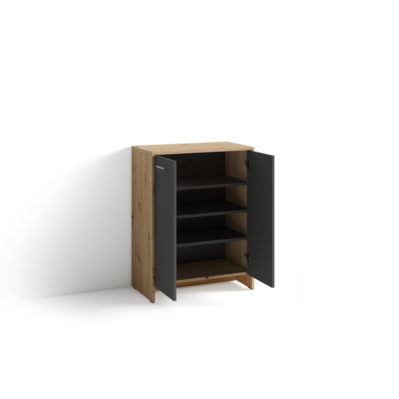 Quimby 12 Pair Shoe Storage Cabinet, Light Brown