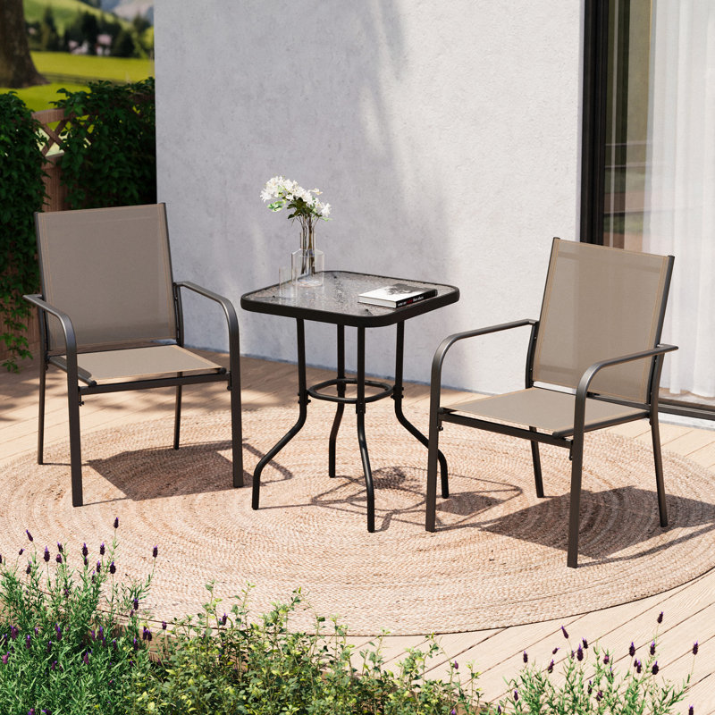 Ensemble bistro 3 pièces PVC-coated polyester