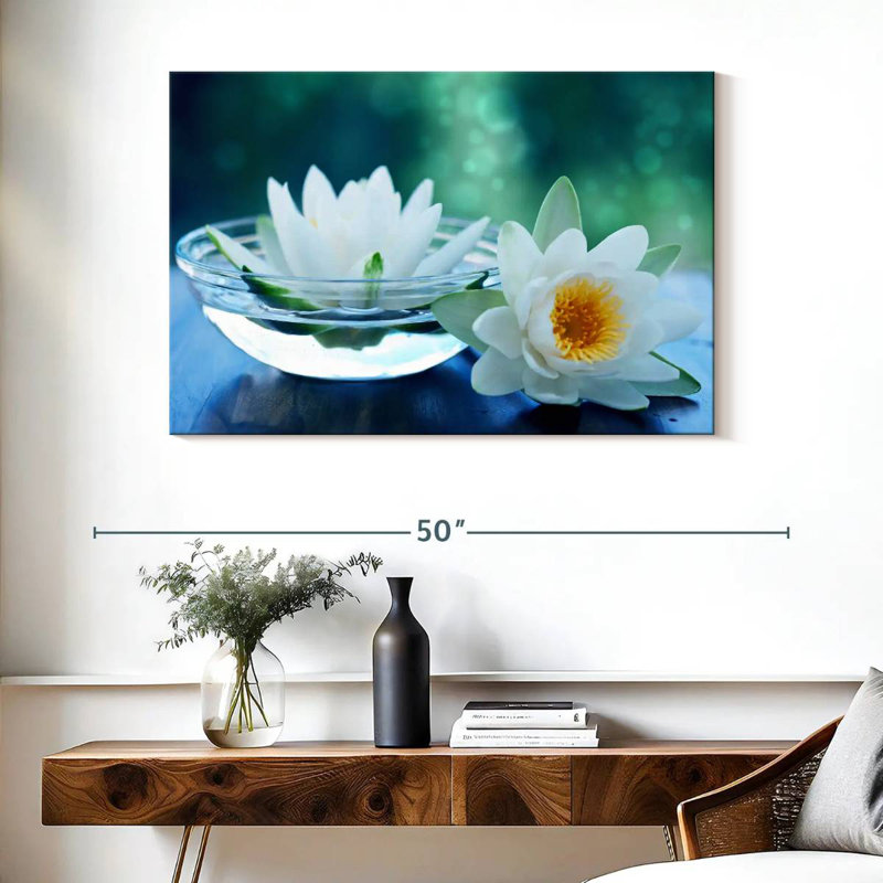 Fleurs de lotus immaculées Harnek, H 26 po x l 39 po