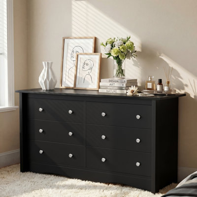 Modern Drawer Dresser With Anti-Tip Kit, Tall Wood Chest For Bedroom Or Living Room Storage