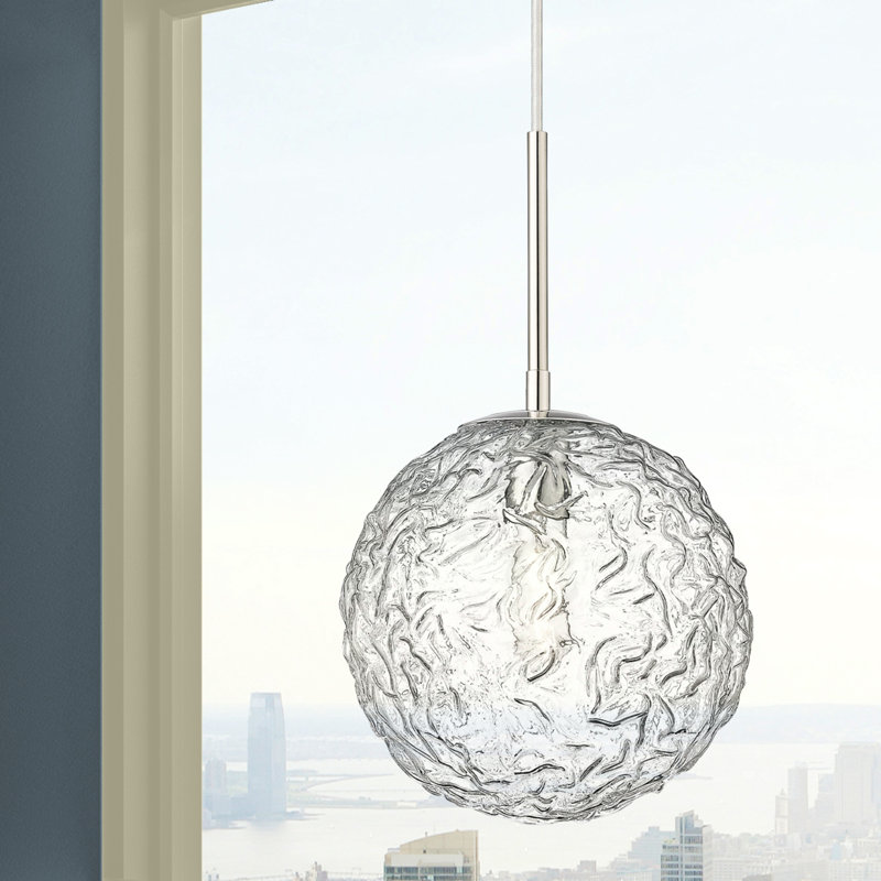 Barrington - 1 Light 10" Cord Hung Mini Pendant - Bulb Not Included -  Satin Nickel Finish, Polished Nickel