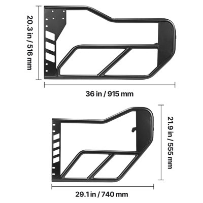Jeep Tube Doors, 4-Door, Compatible with 2018-2026 Jeep Wrangler JL Unlimited & 2020-2026 Gladiator JT, Alloy Steel Off Road Front & Rear Tubular Half Doors with Storage Bag and Rubber Pads