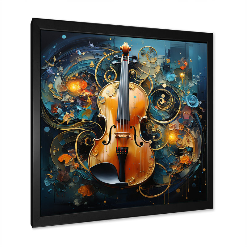 Music Symphonic Fusion Layers - Impression, Cadre simple noir, H 24 po x l 24 po x P 1 po