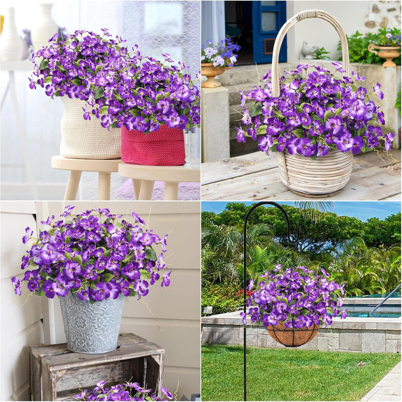 8 paquets d'hibiscus artificiels mauves