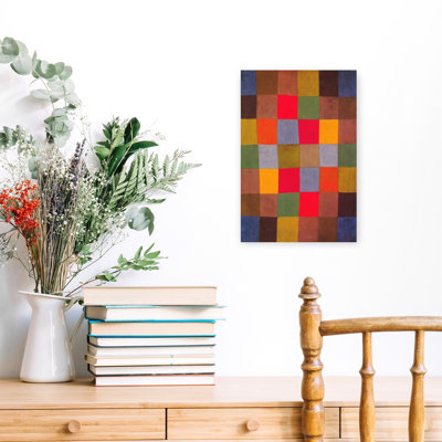 New Harmony Abstract Classic Colorful Wall Art Print by Paul Klee - 1 Piece Wrapped Canvas Wall Art