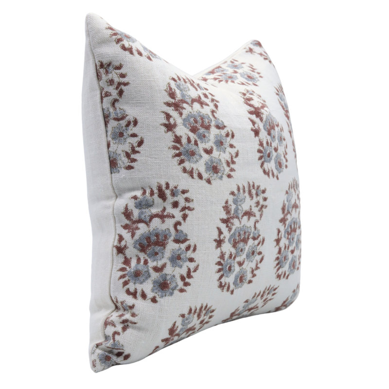 Housse de coussin en tissu imprimé floral Fabhibine, H 12 po x l 20 po, Anar floral 1, Rectangulaire