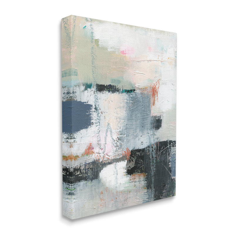 «Fort Architecture Abstraction Busy Gray Blue Shapes», art mural surdimensionné surdimensionné par Victoria Barnes