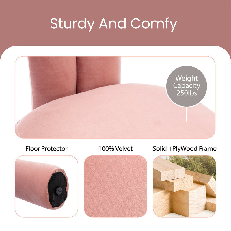 Diomiro Velvet Armchair, Pink Velvet