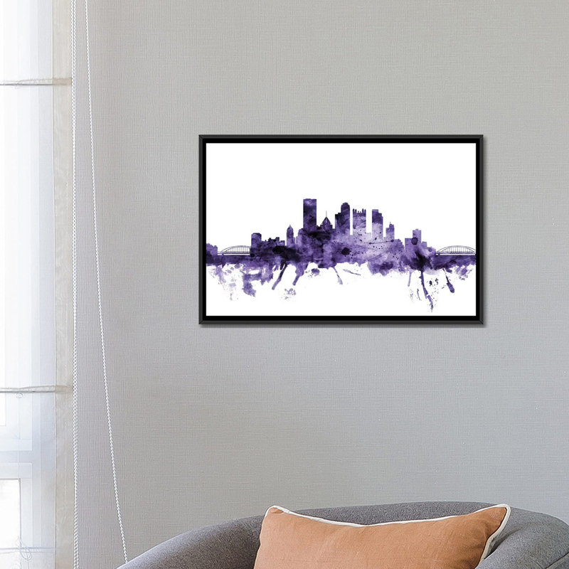 « pittsburgh, pennsylvanie horizon » par michael tompsett, impression sur toile tendue, H 18 po x l 26 po x P 1,5 po