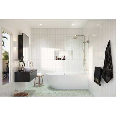 Porte de douche en verre sans cadre Albedo 31,25 po. X 58 po.