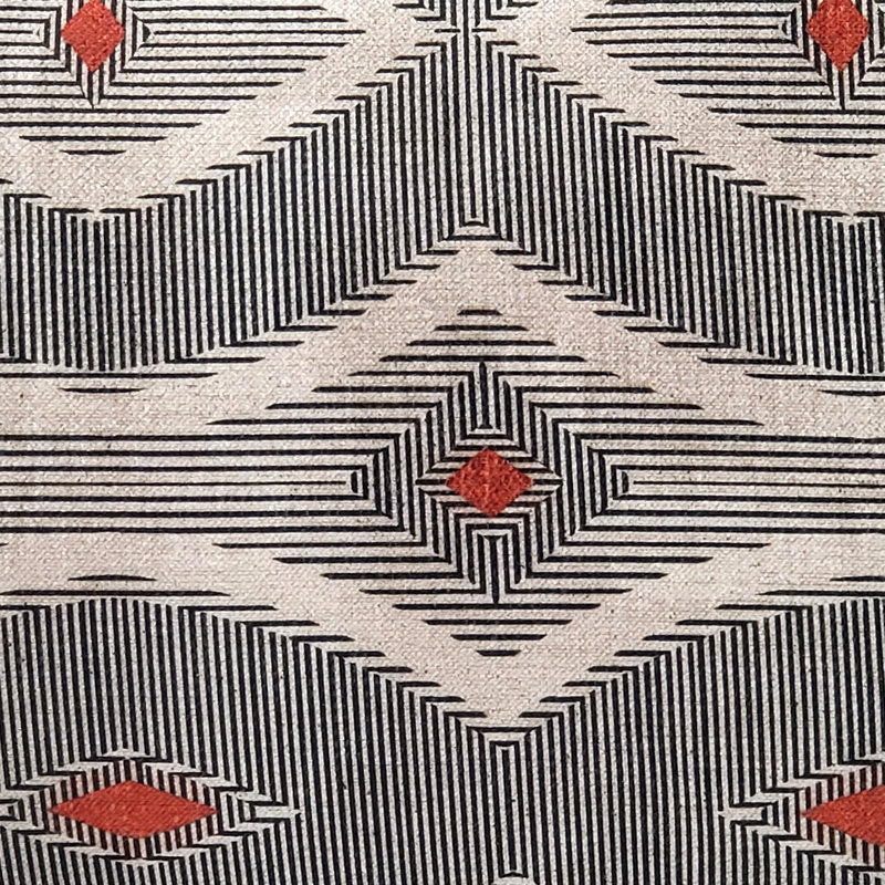 Coussin Desmond Diamond Blue Diamond 12 x 20, Noir/rouge
