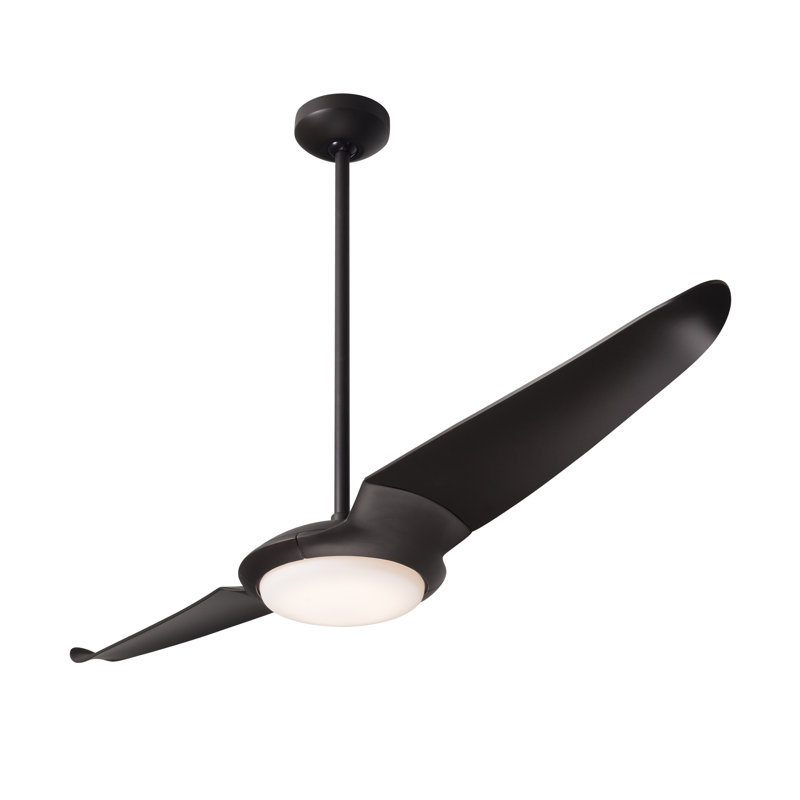 IC Air LED Downrod Ceiling Fan, Dark Bronze, Remote Control, Dark