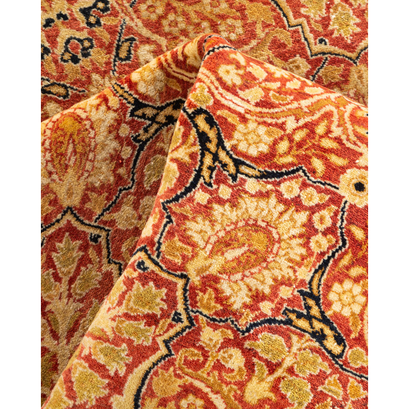 Hayner One-of-a-Kind Hand-Knotted New Age 8'1" Round Wool Area Rug in Orange/Rust
