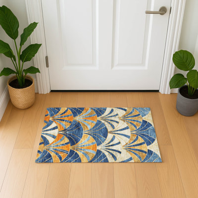 Tapis géométrique de qualité supérieure lavable à la machine Mayfield