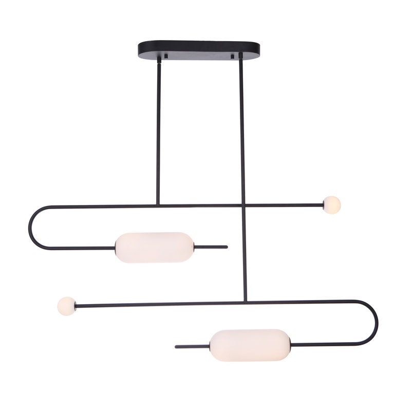 Poulos 2 - Light LED Unique/Statement Pendant, Flat Black
