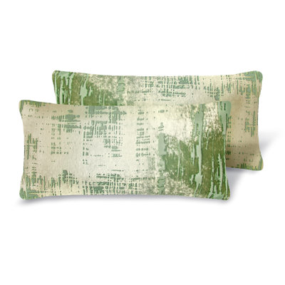 Brush Stroke Velvet Lumbar Pillow Cover & Insert