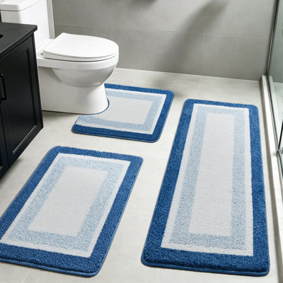 Ensemble de tapis de salle de bain 3 pièces avec envers antidérapant