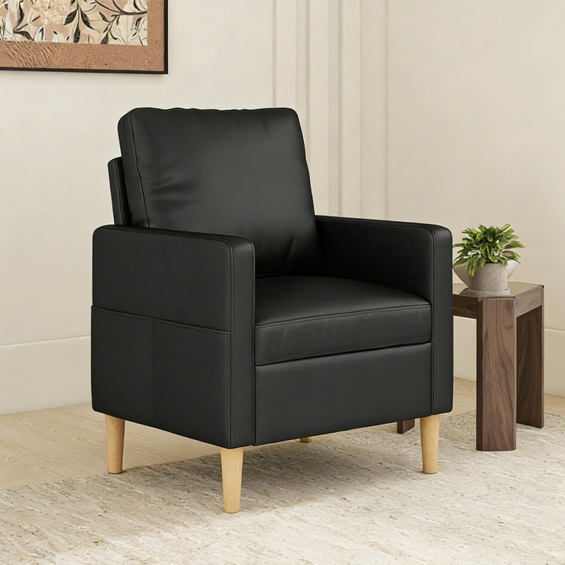 Fauteuil rembourré en similicuir 28 po