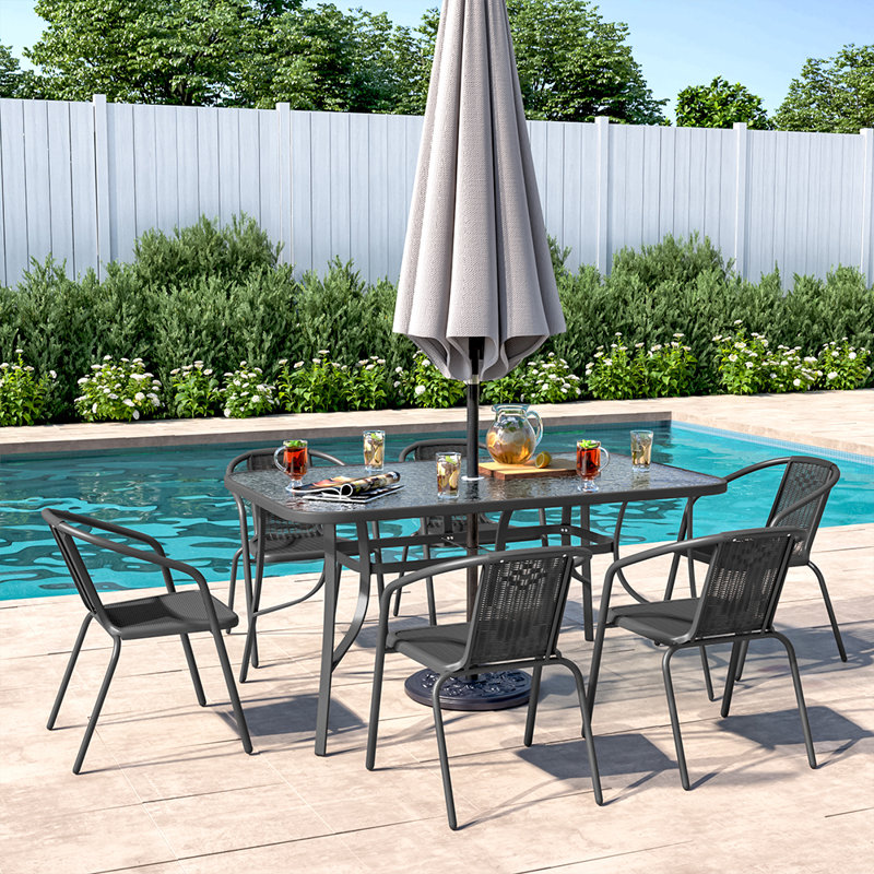 Jytte Rectangular 6 - Person Dining Set, 120cm, Black