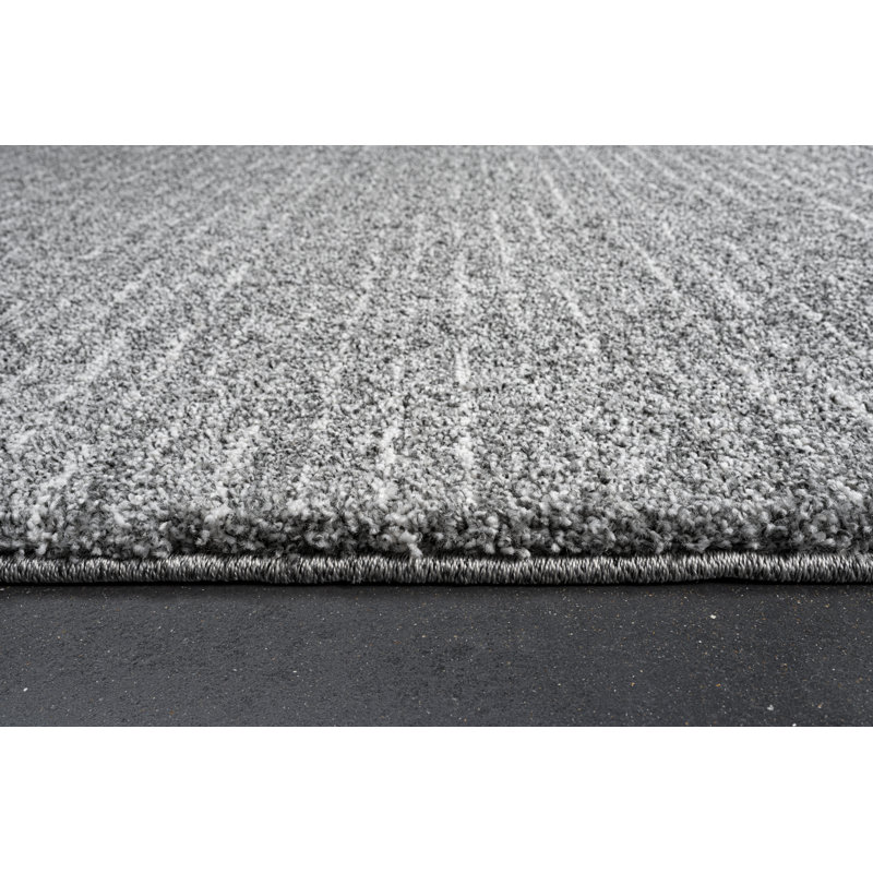 Granada Liora Charcoal, Gray, Ivory And White Polypropylene Area Rug, Round 8'