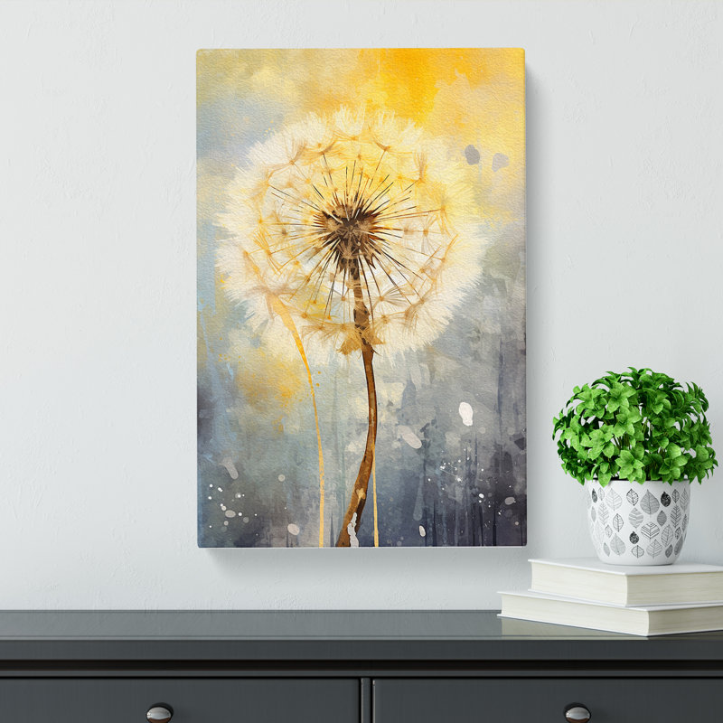 Dandelion Gestural No.2 - Wrapped Canvas, 76cm H x 50cm W x 3cm D