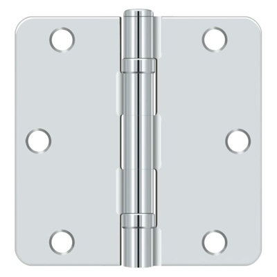 Deltana S35R4BB26 3-1/2" x 3-1/2" x 1/4" Radius Hinge, Ball Bearing in Polished Chrome Pair