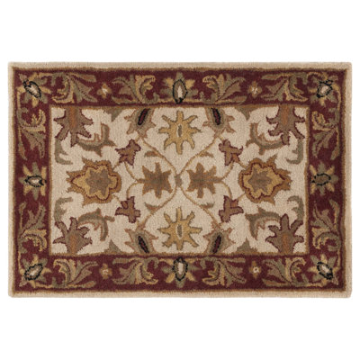 Alger Oriental Hand-Tufted Wool Ivory/Red Area Rug