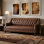 Mid Century Faux Leather Sofa With Solid Wood Legs, Tufted Button Back Sofa For Bedroom/Lliving Room/Guest Room