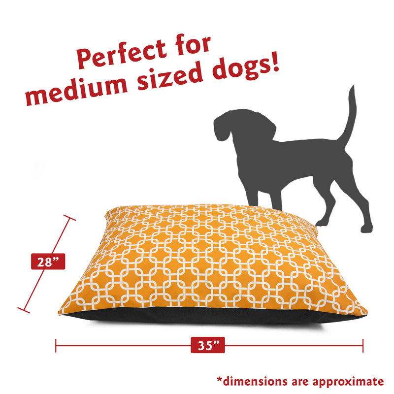 Links Geometric Polyester Pet Bed, Medium (35" W x 28" D x 7" H, Yellow